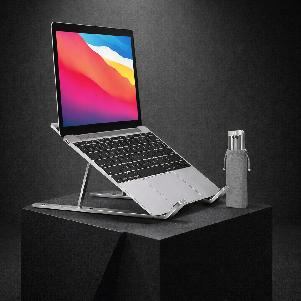Ergonomic Aluminum Laptop Stand – Foldable & Portable
